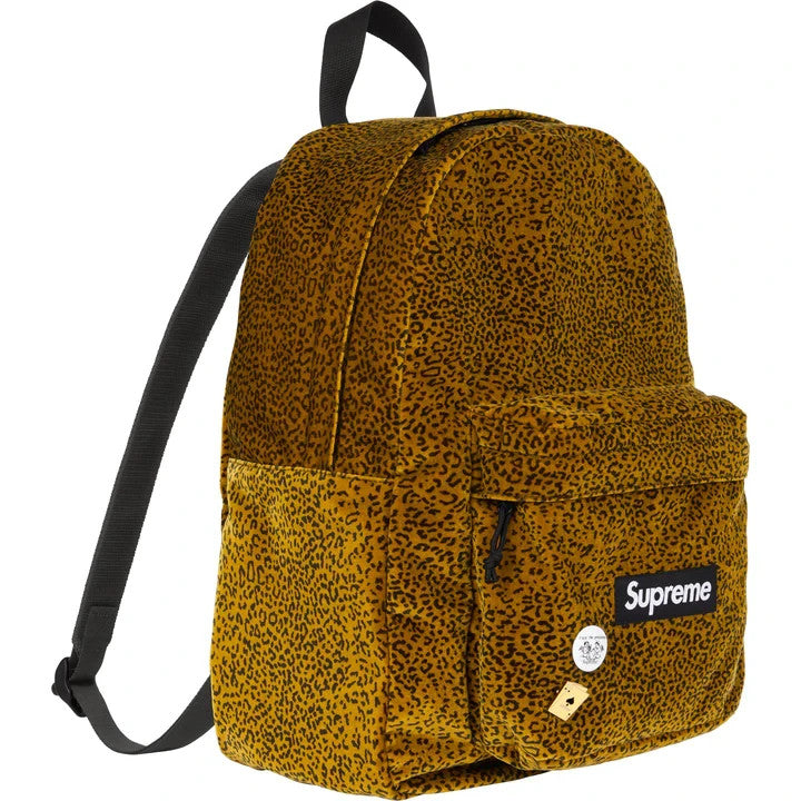 Supreme Velvet Backpack Tan Leopard