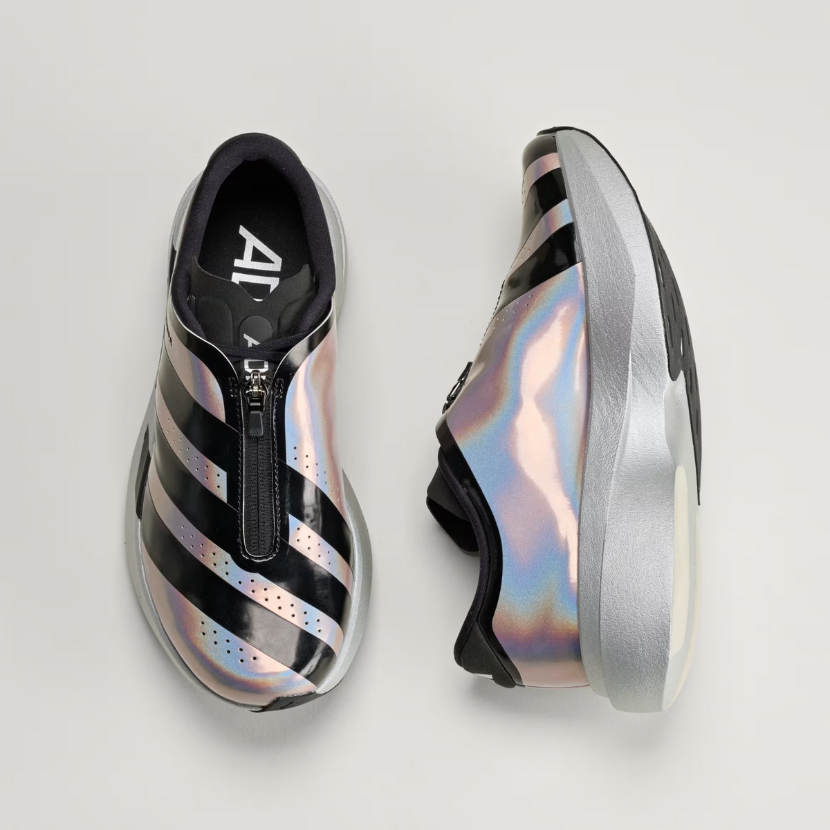 KH7788 adidas Adizero Evo SL Zip "Silver Metallic/Black" (Women's)