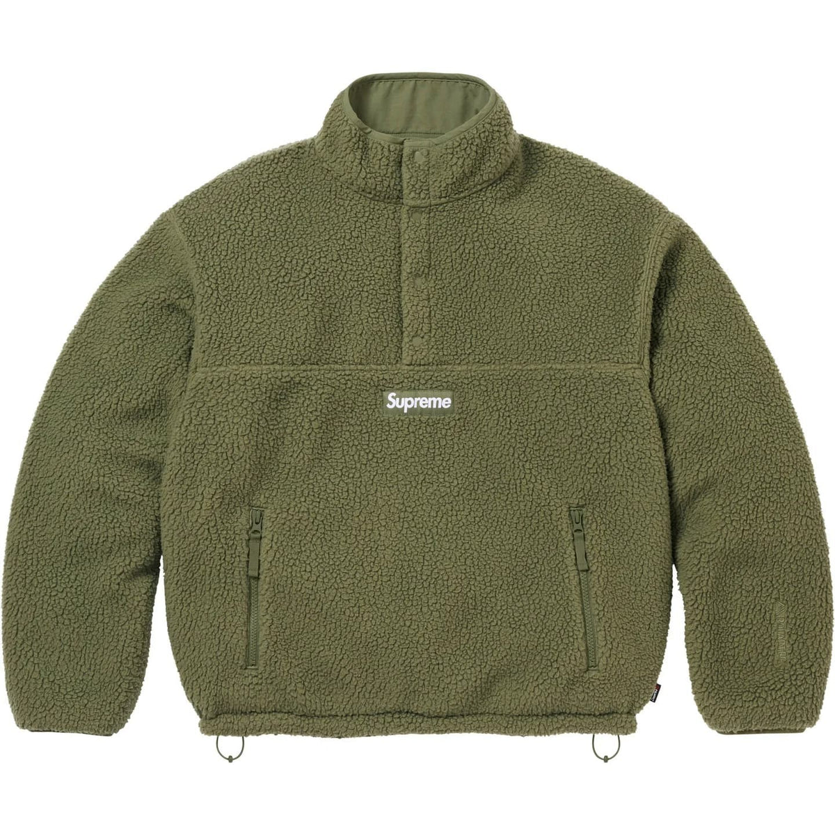 Supreme Polartec Shearling Reversible Pullover Olive