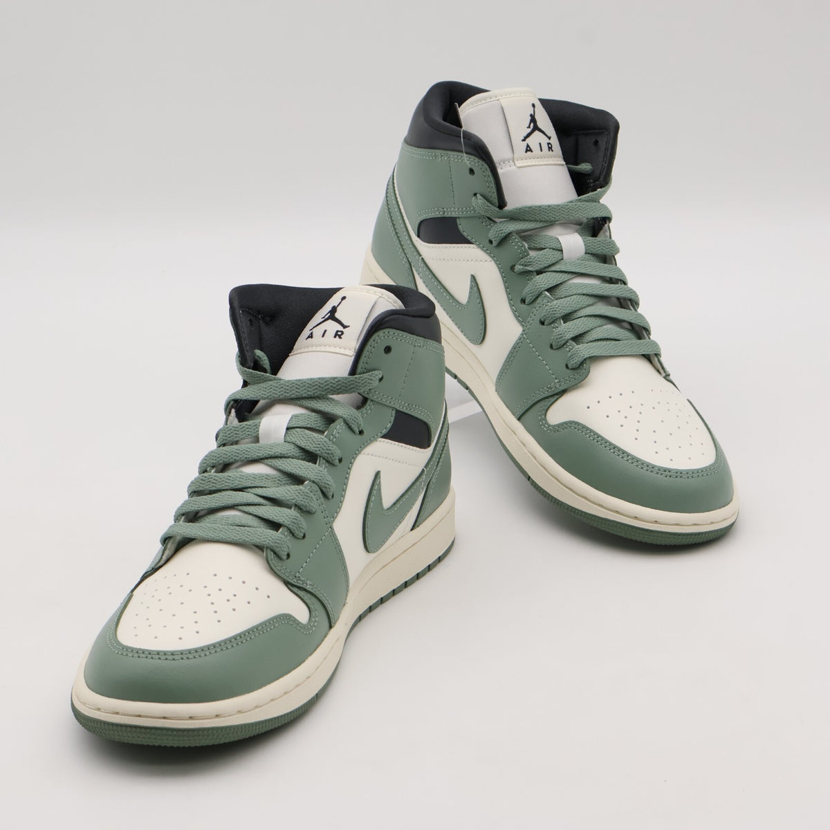 BQ6472-130 Nike Air Jordan 1 Mid Jade Smoke (Women's)