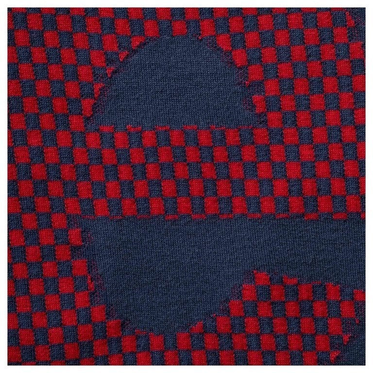 Supreme Checkerboard Intarsia S/S Top Navy