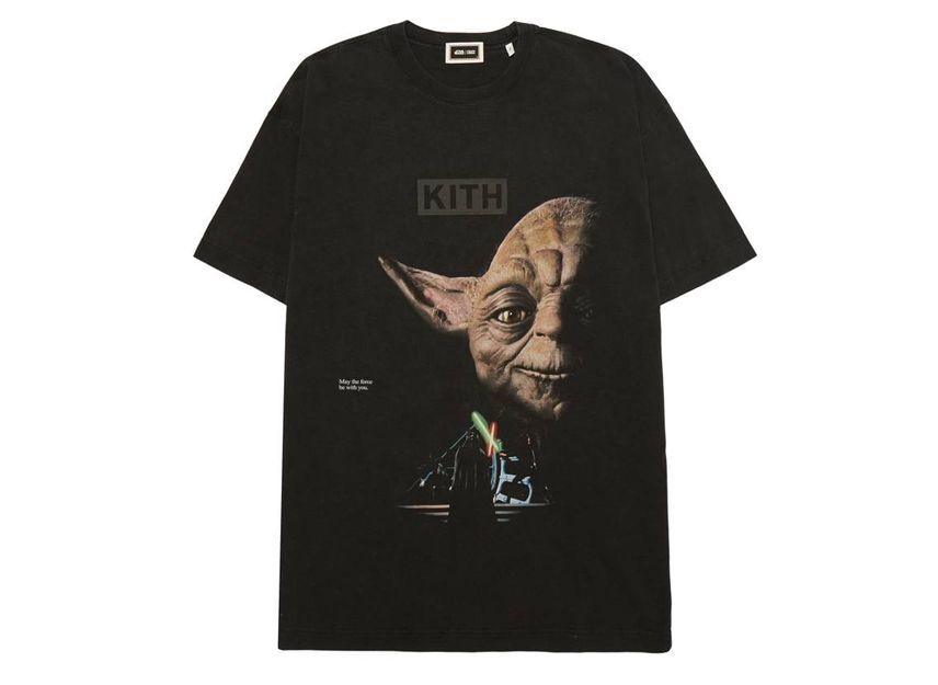 KHM031023-001 Kith STAR WARS Yoda Vintage Tee Black