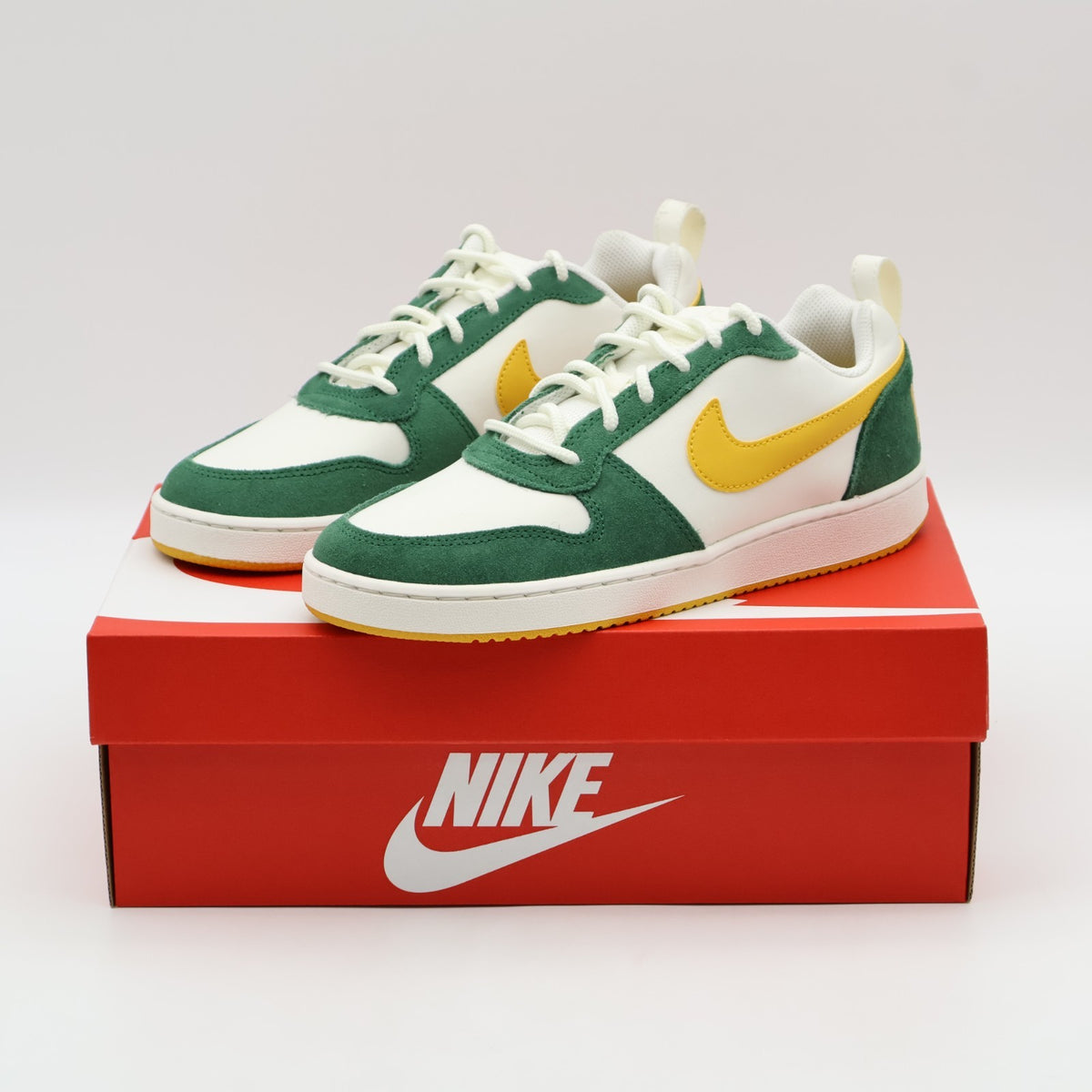 844881-100 Nike Court Borough Low Premium Sail Gorge Green Yellow Ochre (Men's)