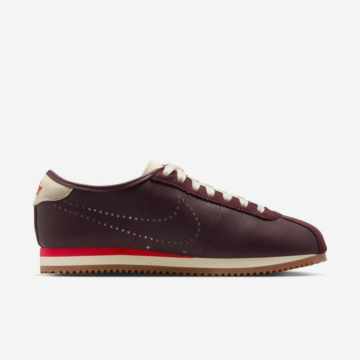 HQ1841-601 Nike Women's Cortez Leather Burgundy Crush Perforated Swoosh (Wome's)