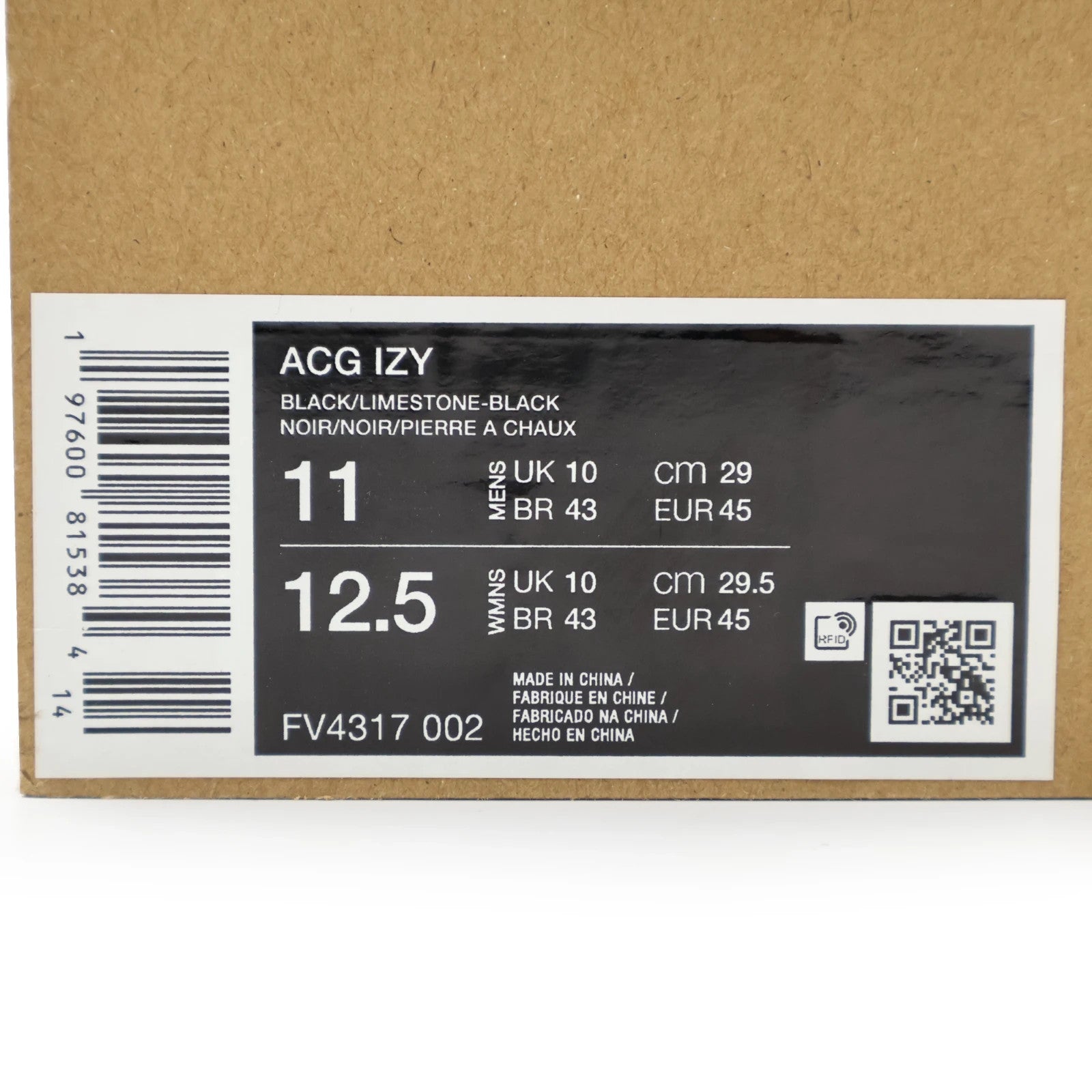 FV4317-002 Nike ACG IZY Black (Men's)