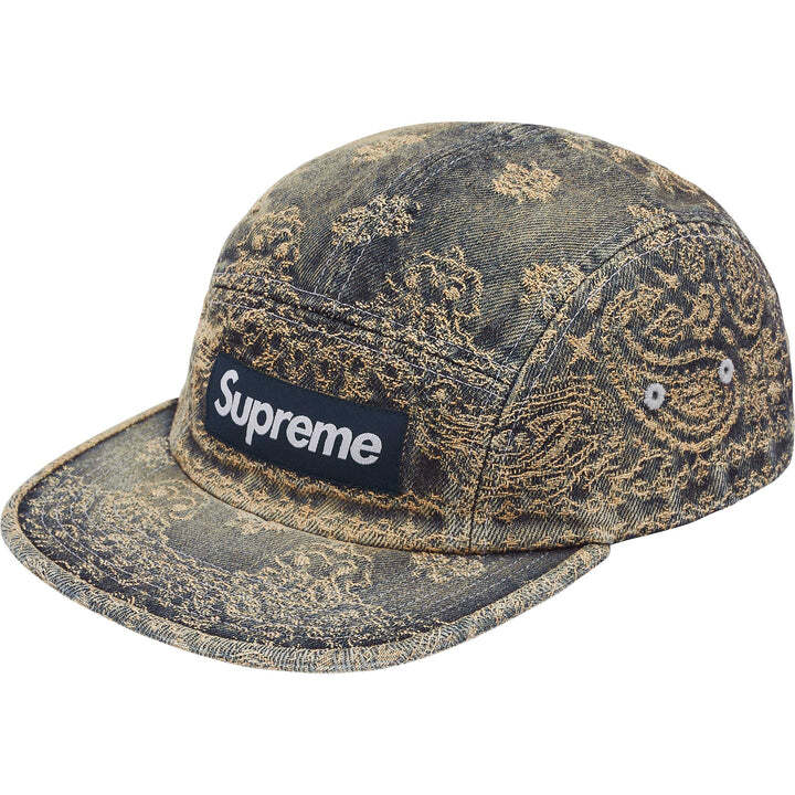 Supreme Bandana Jacquard Denim Camp Cap Blue