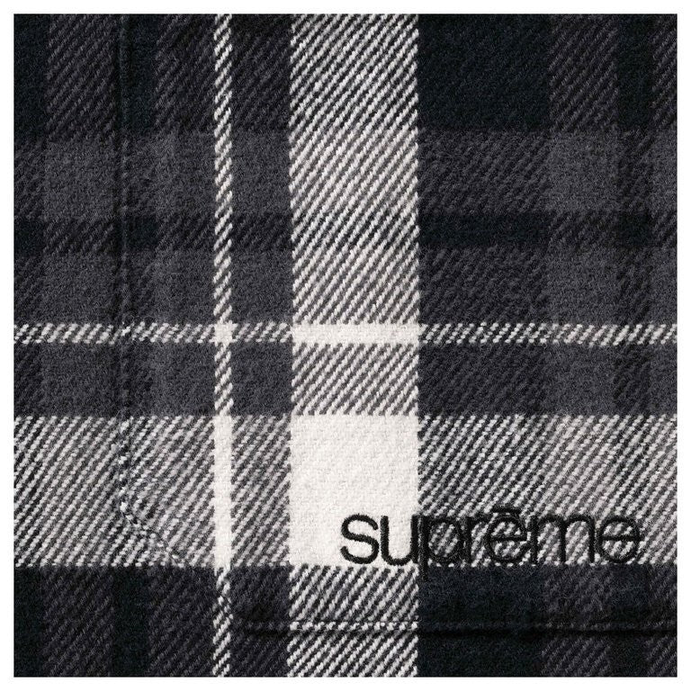 Supreme Hooded Flannel Shirt Black