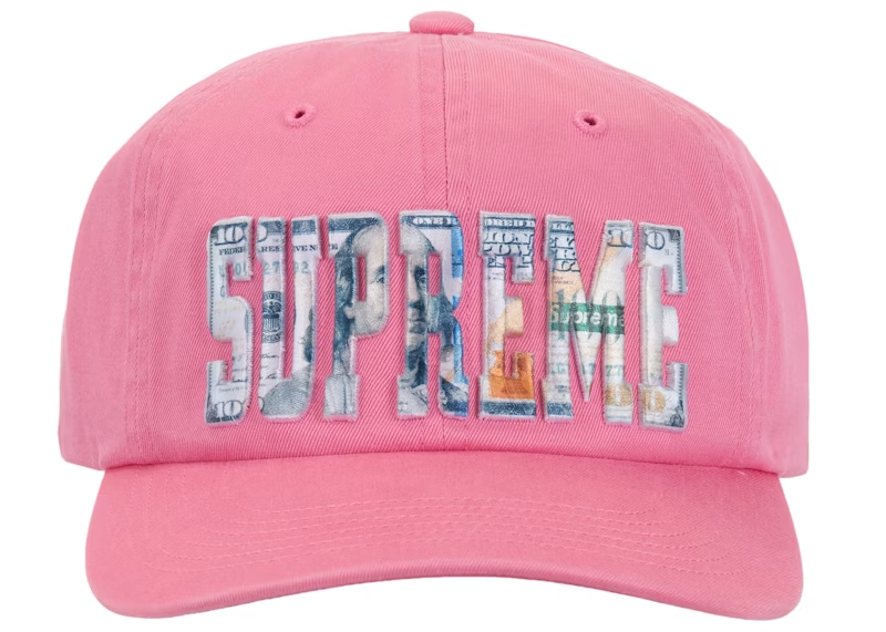 Supreme Embroidered Money Logo 6-Panel Pink