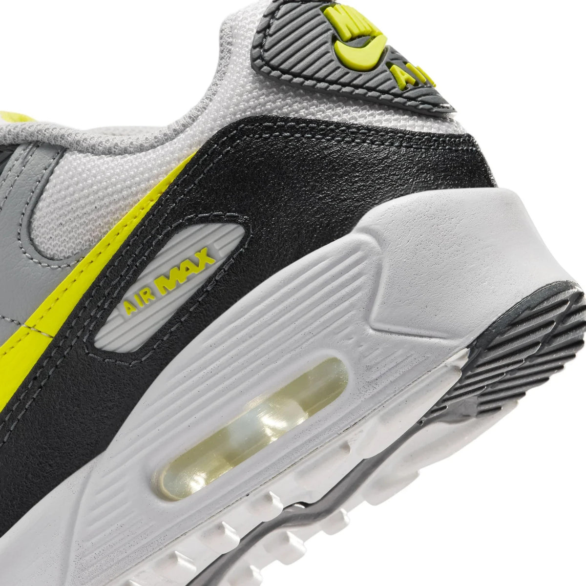 IQ0098-100 Nike GS Air Max 90 Off White Dark Smoke Grey Light Smoke Grey Sonic