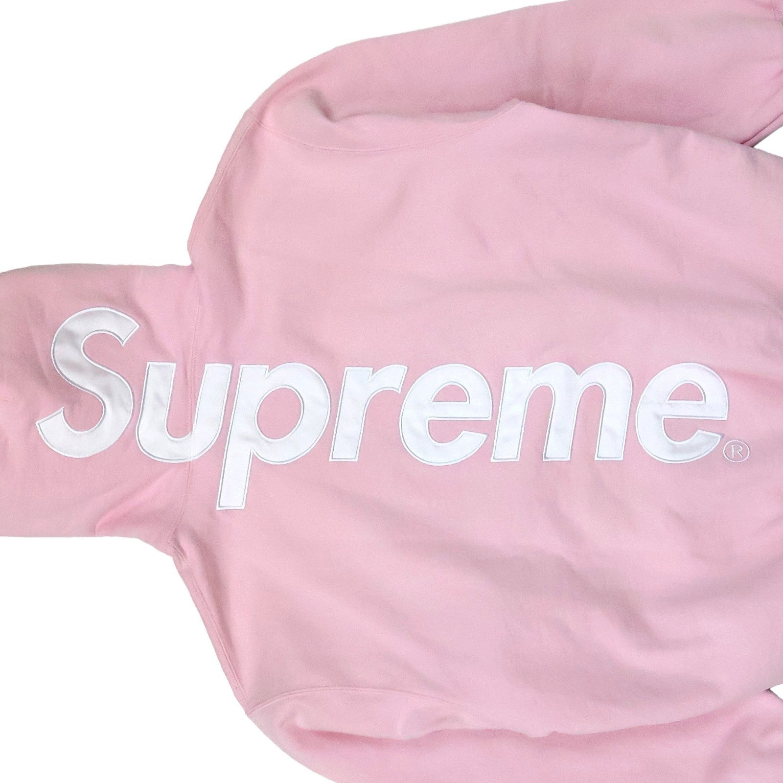 Supreme Satin Applique Hooded Sweatshirt Light Pink