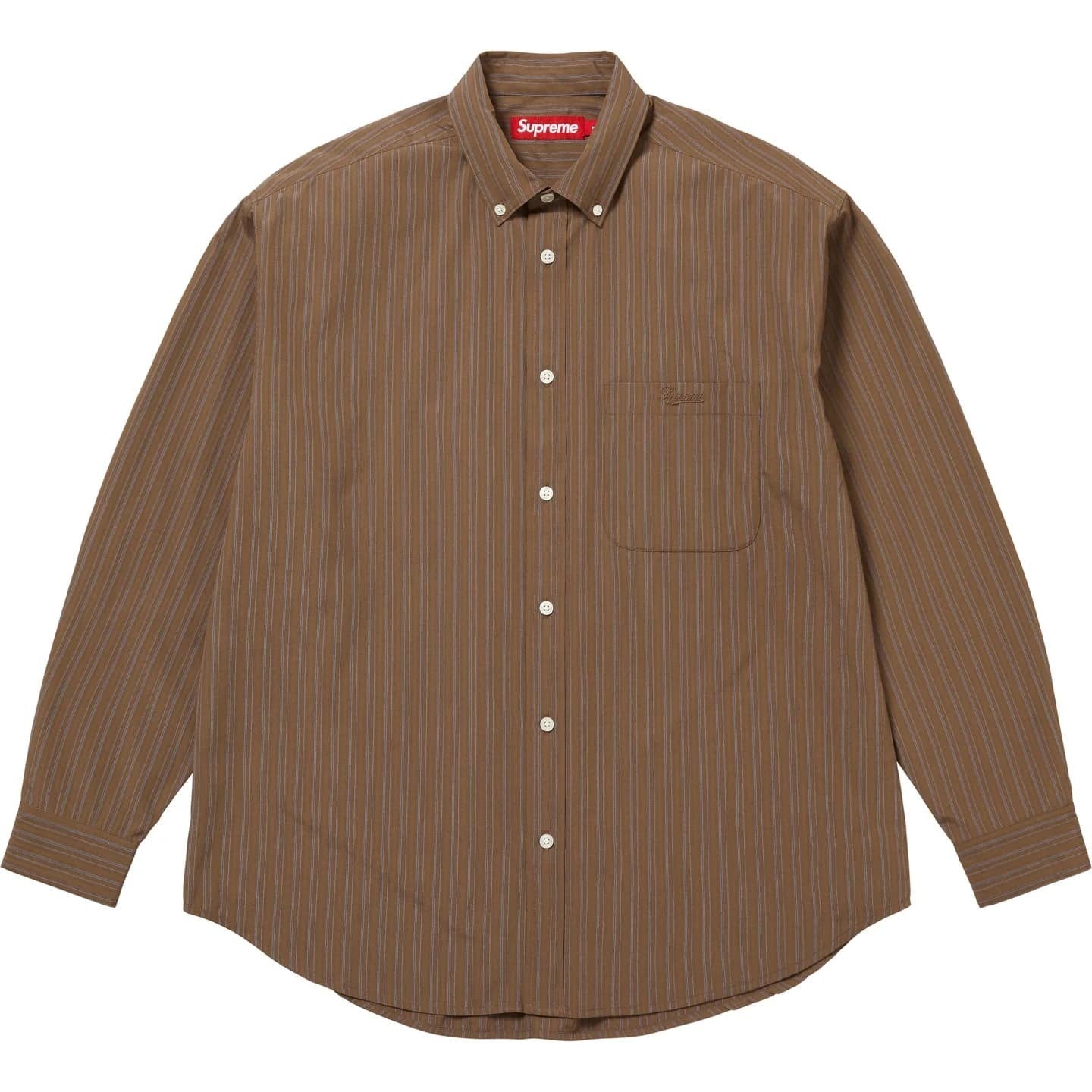 Supreme Pinstripe Shirt Brown