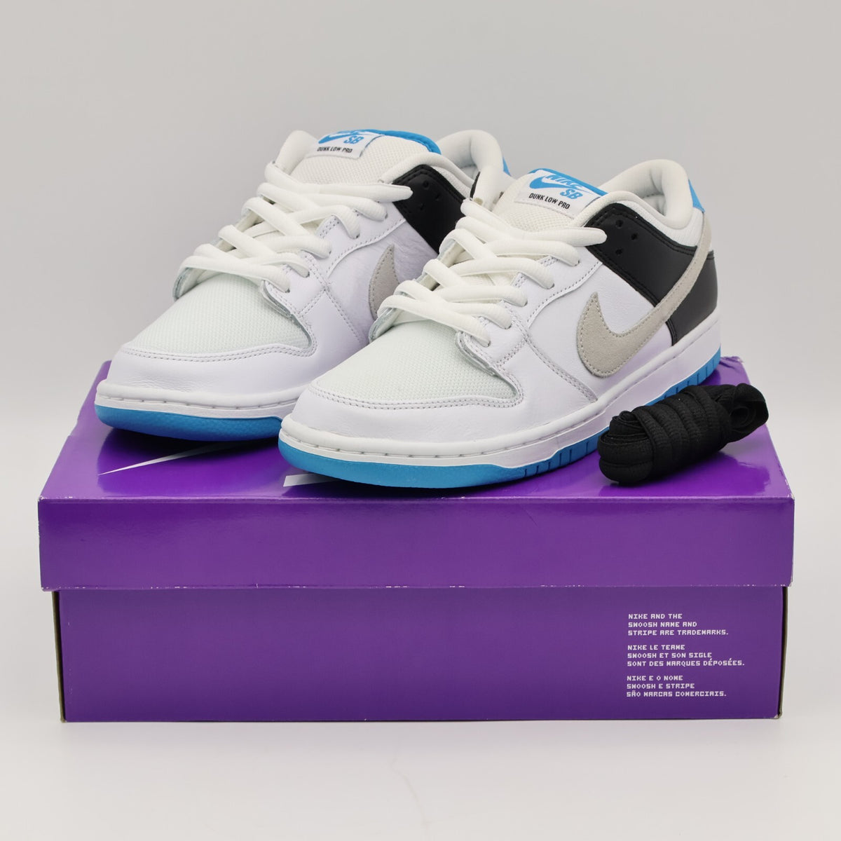 BQ6817-101 Nike SB Dunk Low Laser Blue White Black Grey