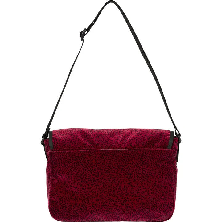Supreme Velvet Small Messenger Bag Red Leopard