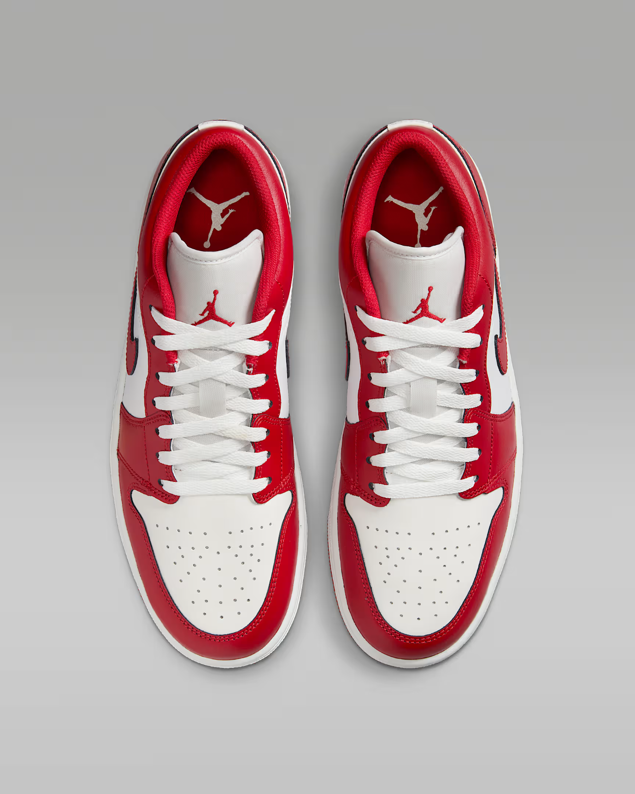 553558-166 Nike Air Jordan 1 Low Summit White Summit White Varsity Red (Men's)