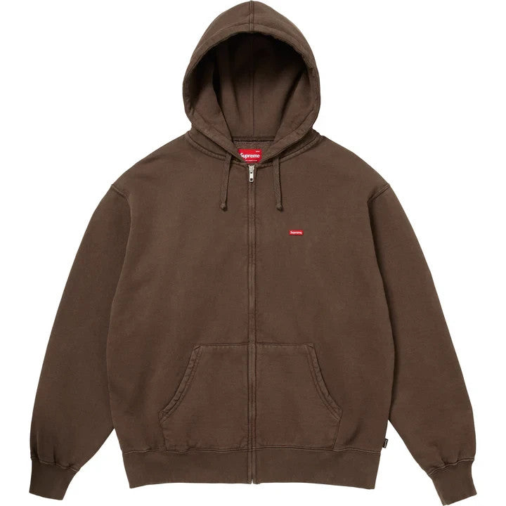 Supreme Small Box Zip Up Hooded Sweatshirt Brown