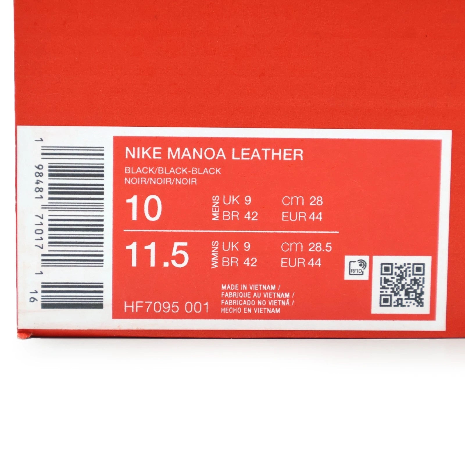 HF7095-001 Nike Manoa Leather Black Black (Men's)
