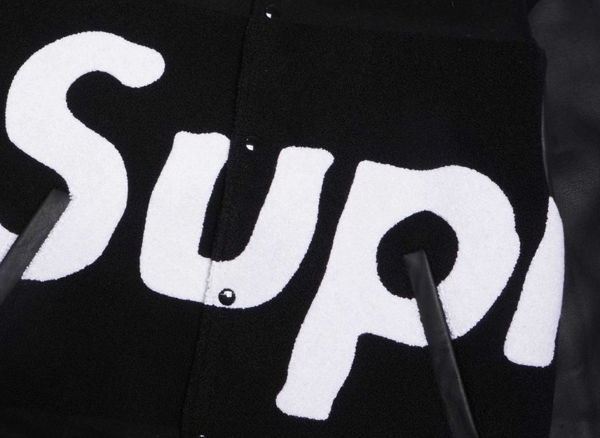 Supreme Big Logo Chenille Varsity Jacket Black