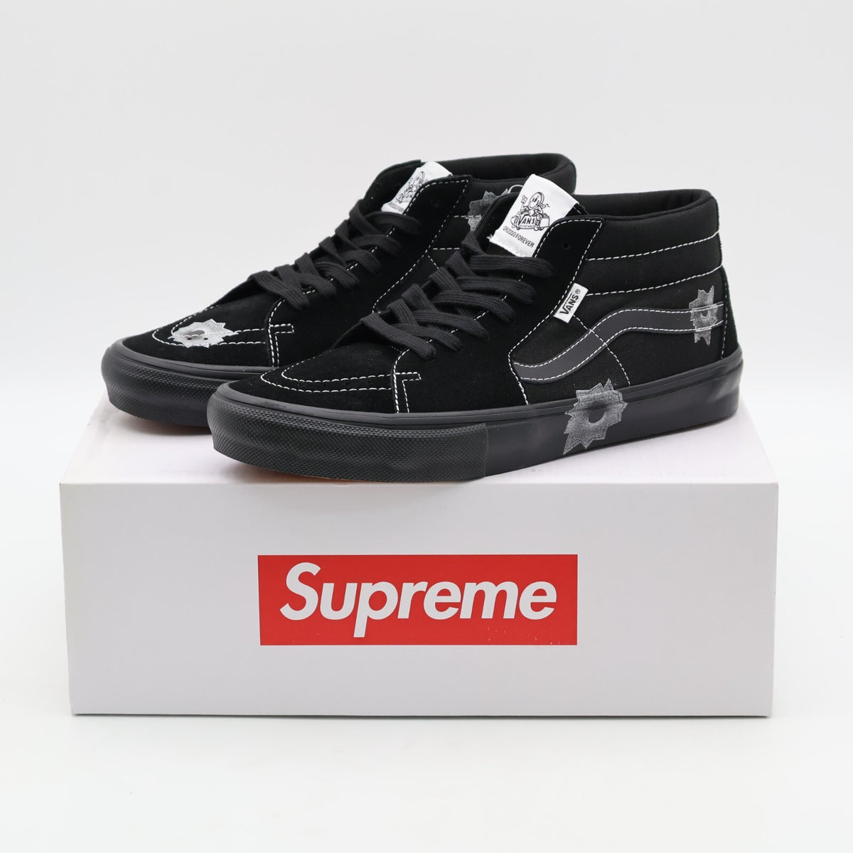 VN0A5KS1BLK Nate Lowman Supreme Vans Skate Grosso Mid Bullet Hole Black (Men's)