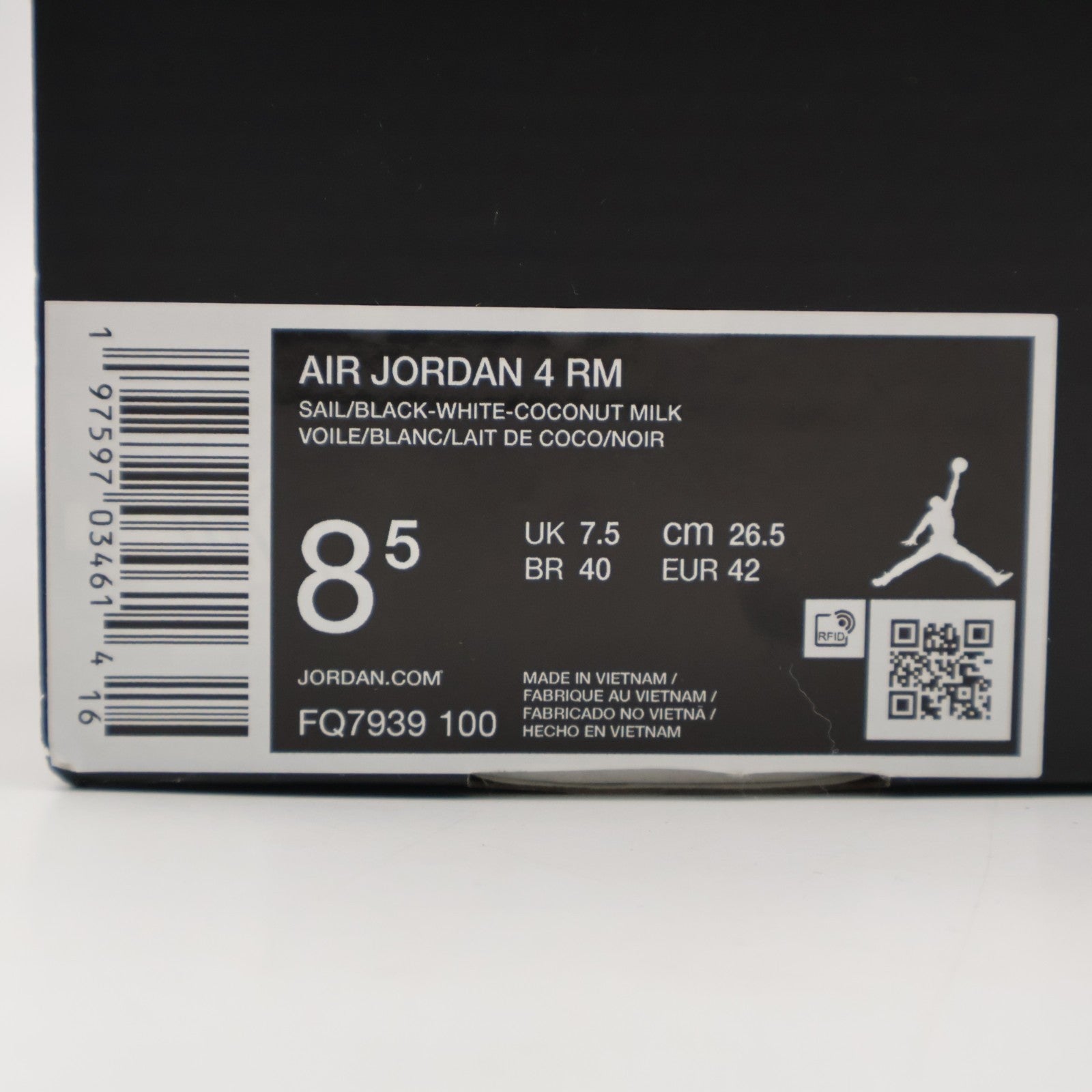 FQ7939-100 Nike Air Jordan 4 RM Sail White Coconut Milk Black (Men's)