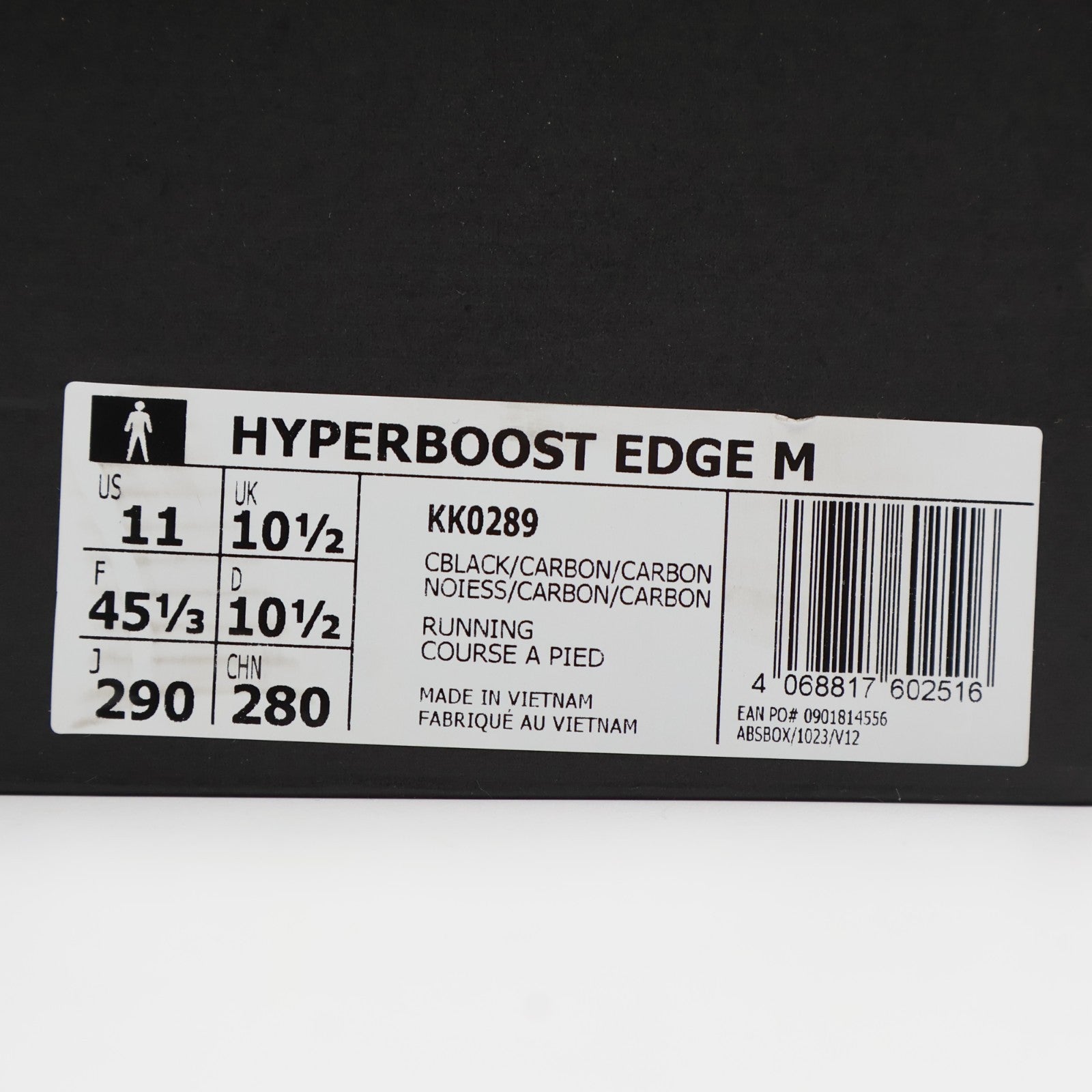 KK0289 adidas Hyperboost Edge Core Black Carbon (Men's)