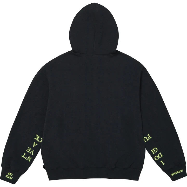 Supreme IDGAF Zip Up Hooded Sweatshirt Navy