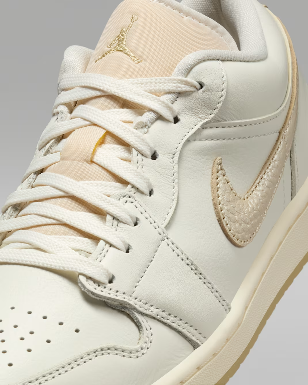 HV5157-100 Nike Air Jordan 1 Low Sail Pale Ivory Team Gold (Women's)