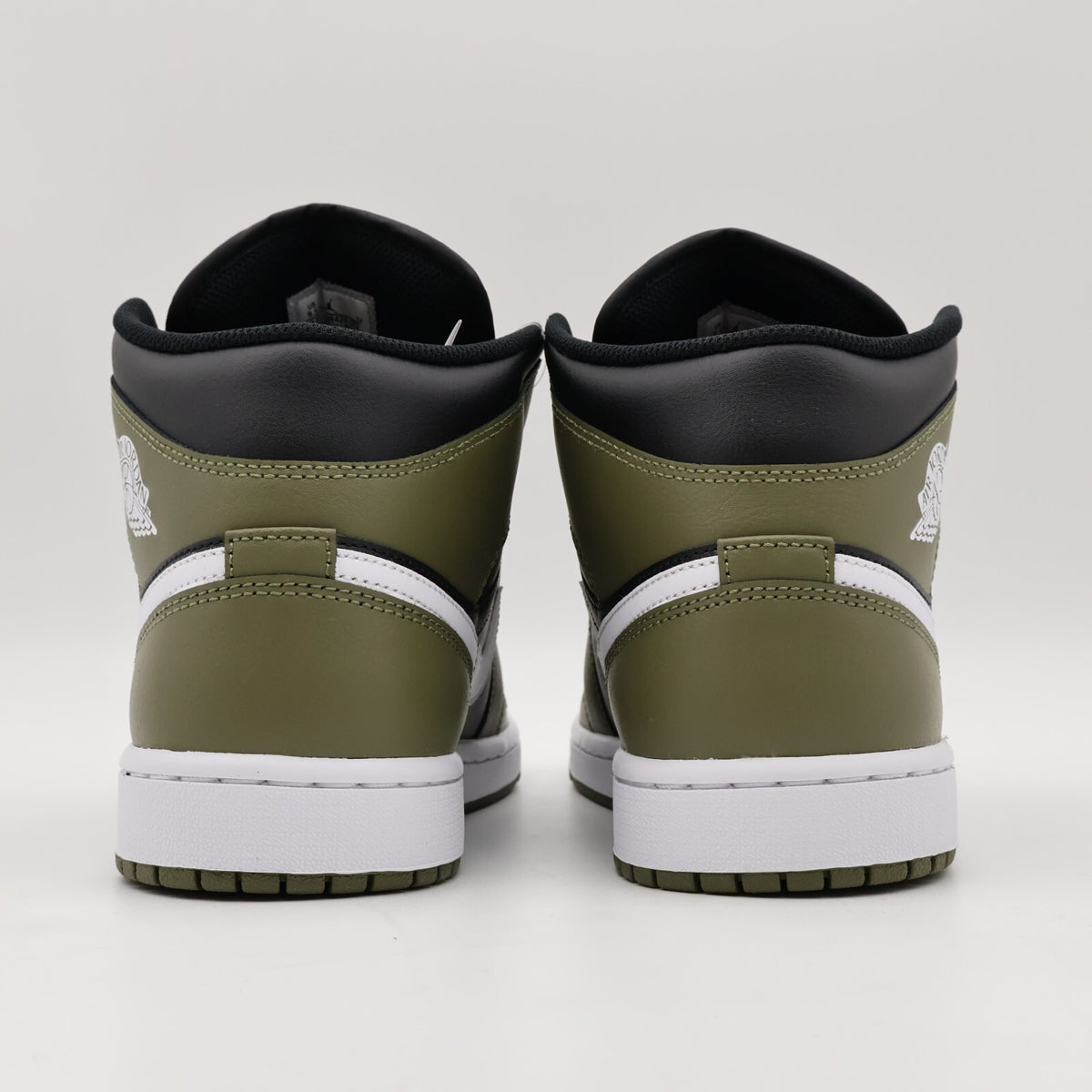 DQ8426-092 Nike Air Jordan 1 Mid Black Medium Olive Sail White (Men's)