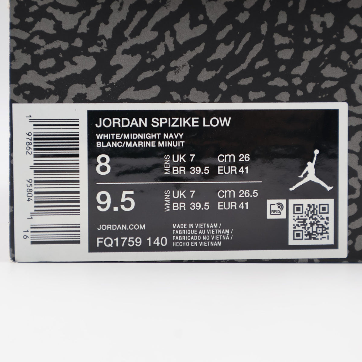 FQ1759-140 Nike Jordan Spizike Low White Midnight Navy Cement Grey (Men's)