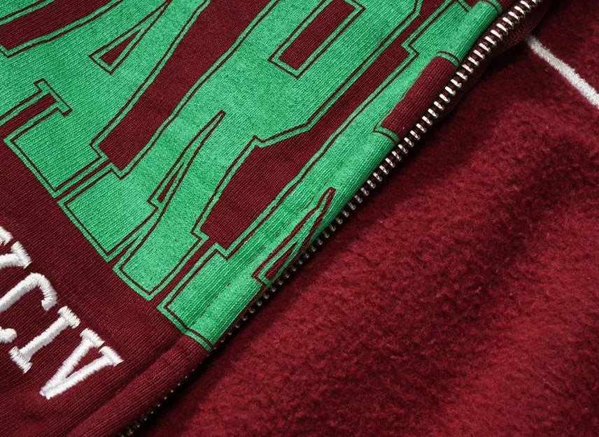 Supreme Warriors AppliquÃ© Zip Up Hooded Sweatshirt "Cardinal"