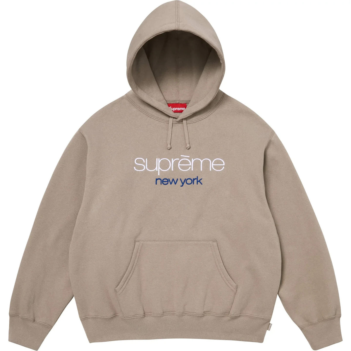 Supreme Classic Logo Hooded Sweatshirt Taupe