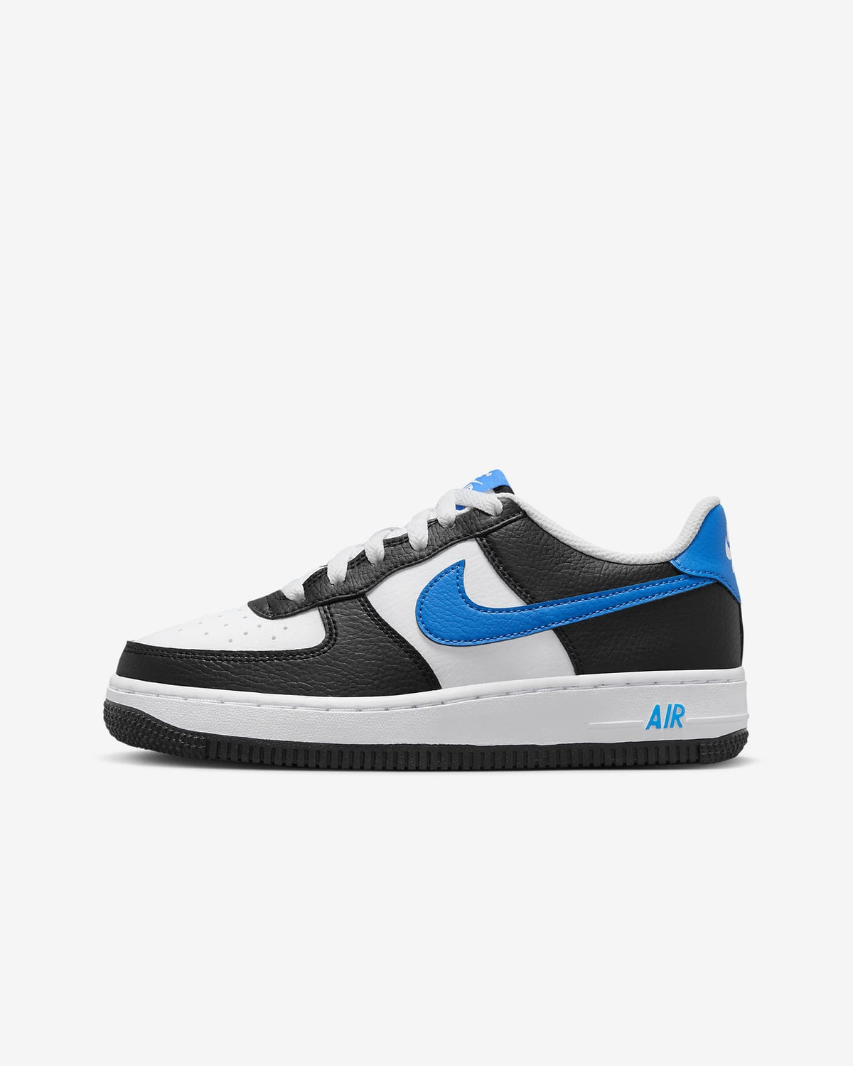 FN8008-001 Nike GS Air Force 1 Black White Light Photo Blue