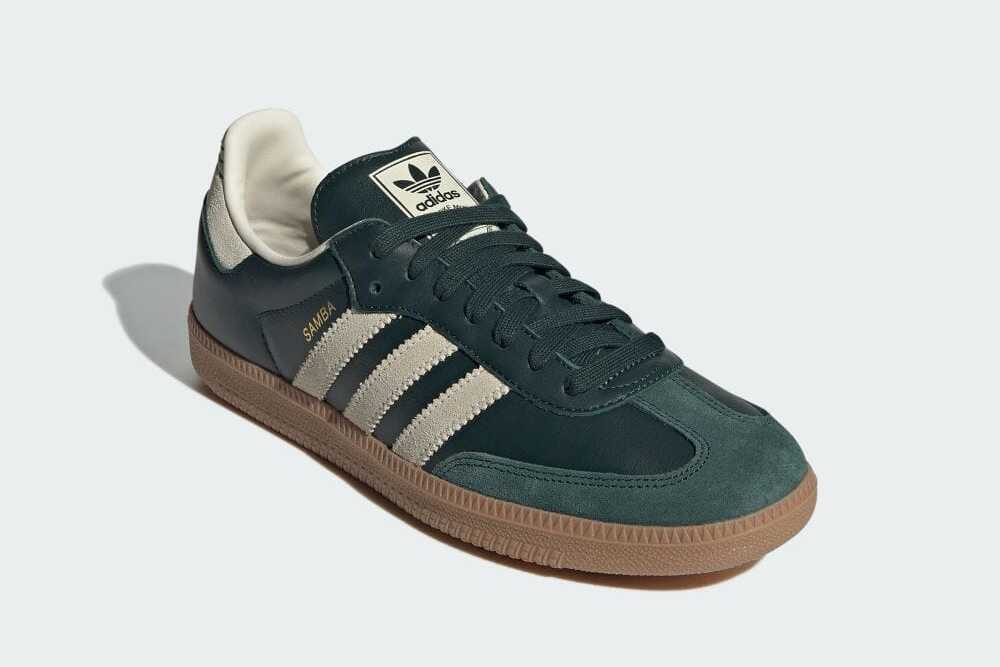 ID1483 adidas Originals Samba OG Shadow Green Cream White Gold Metallic (Men's)