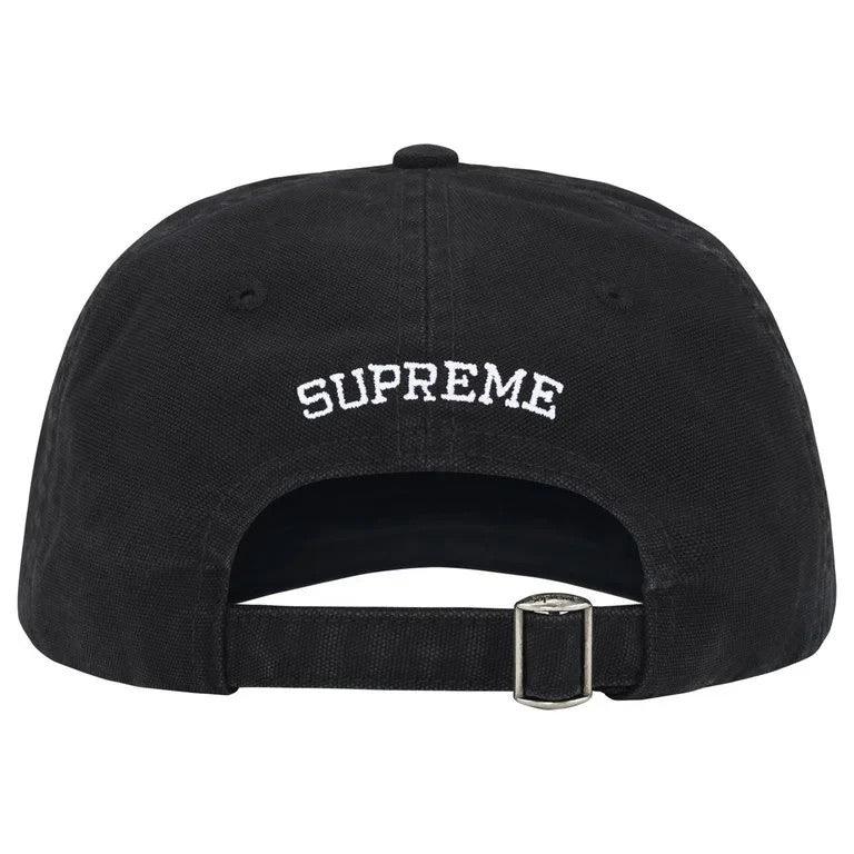 Supreme Washed Canvas S Logo 6-Panel Black