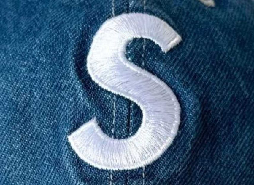Supreme 2-Tone S Logo 6-Panel Washed Denim