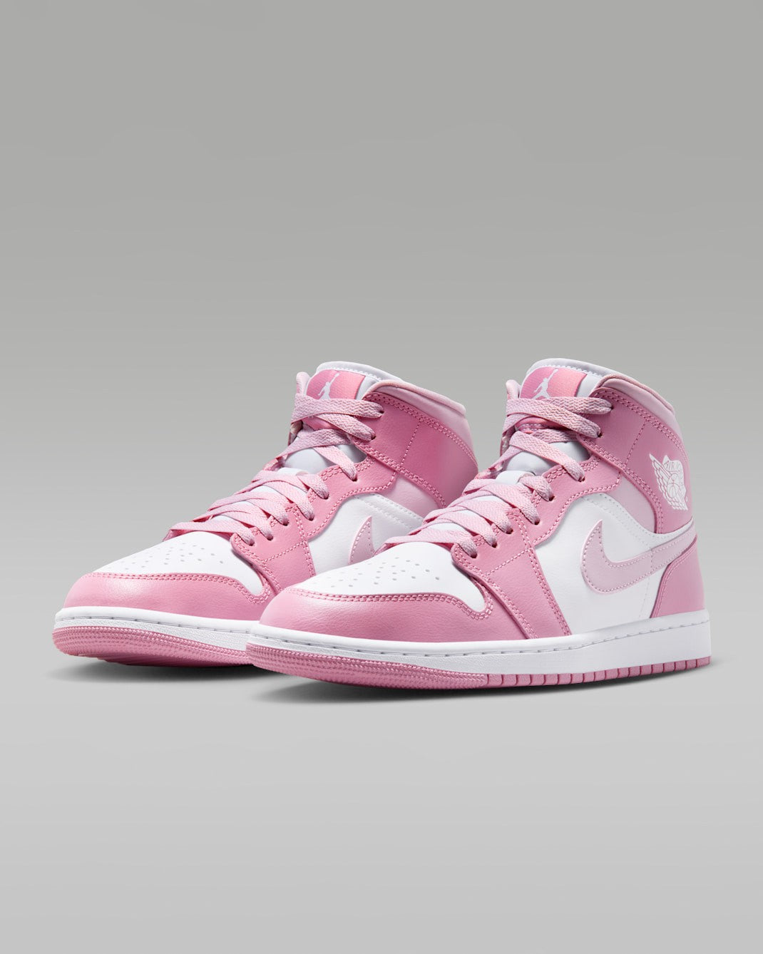 BQ6472-605 Nike Women's Air Jordan 1 Mid Elemental PinkIced Carmine (Women's)