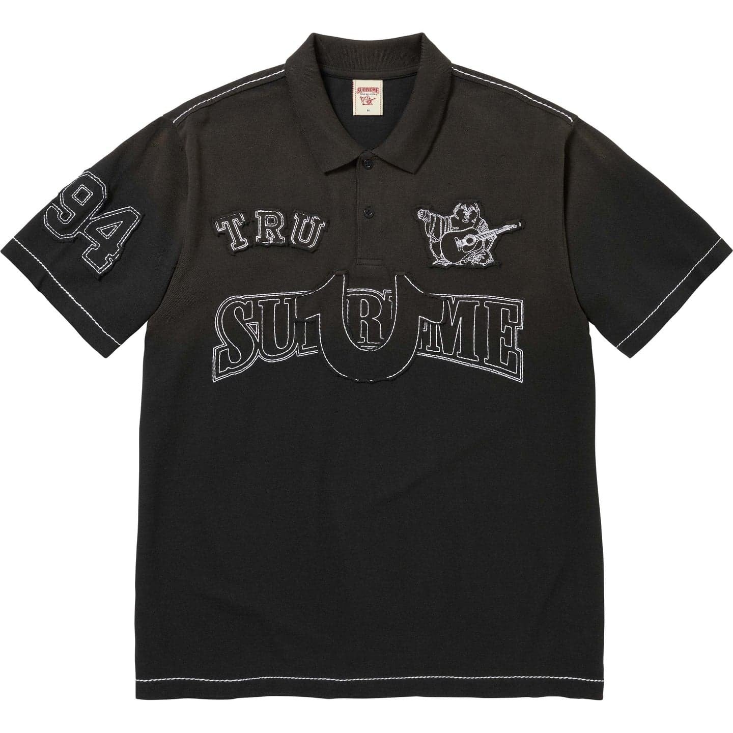 Supreme True Religion Applique Polo Black