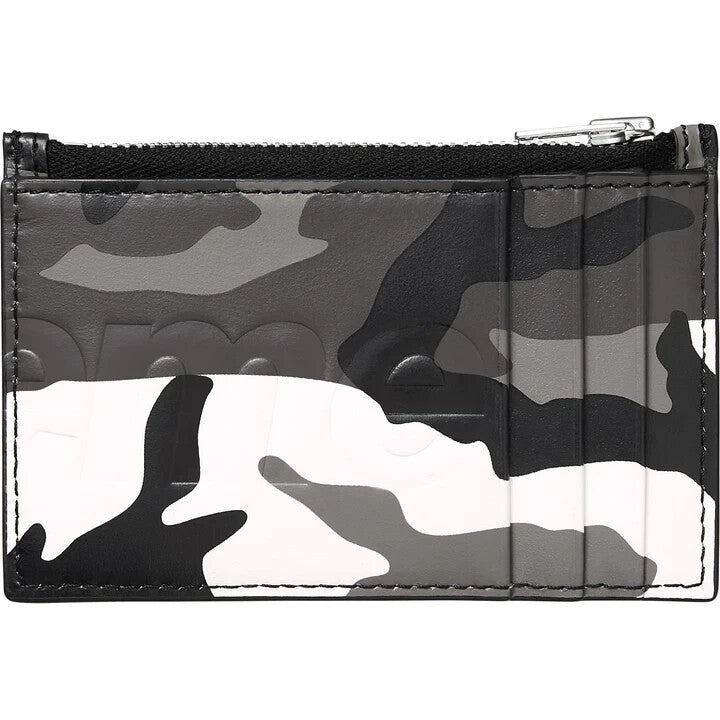 Supreme Leather Zip Card Holder Snow Camo