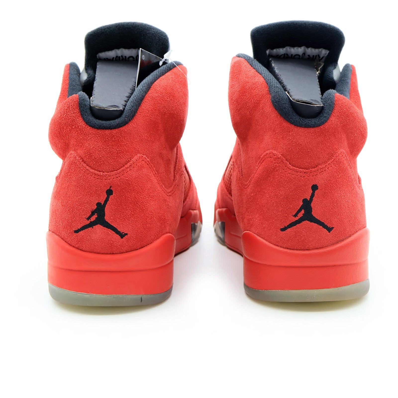 136027-602 Nike Air Jordan 5 High Retro University Red Suede Silver (Men's)