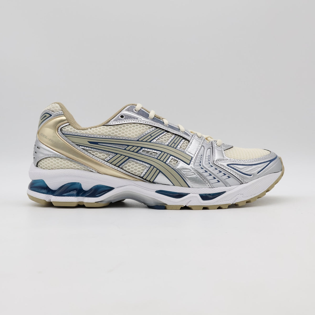 1201A019-105 Asics Gel-Kayano 14 Cream Pure Silver Champagne Blue White (Men's)