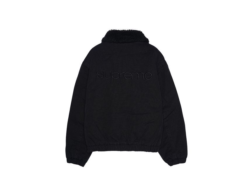 Supreme Faux Shearling Lined Bomber Jacket Black