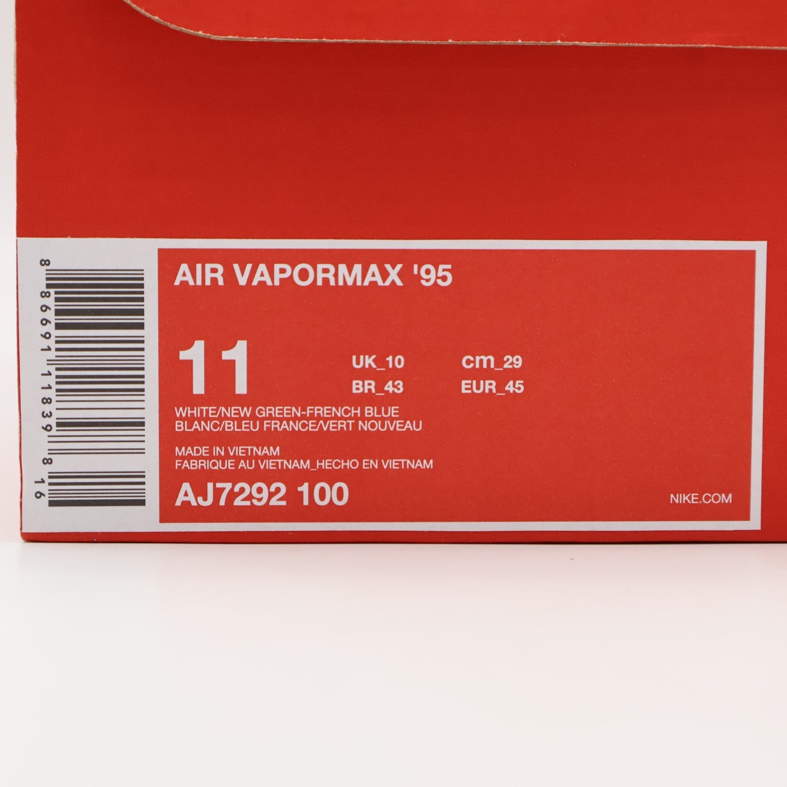 AJ7292-100 Nike Air Vapormax 95 French Blue (Men's)