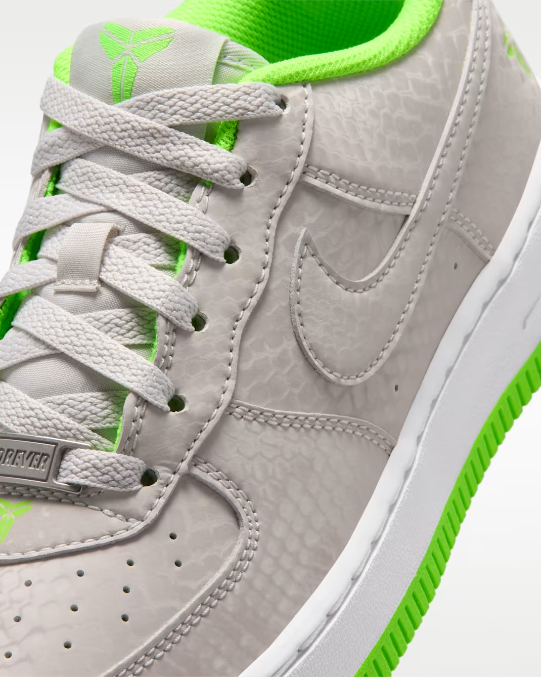 IO4610-002 Nike Air Force 1 Low "Vast Grey/Electric Green" (GS)