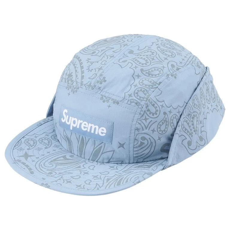 Supreme Reflective Bandana Sunshield Camp Cap Light Blue