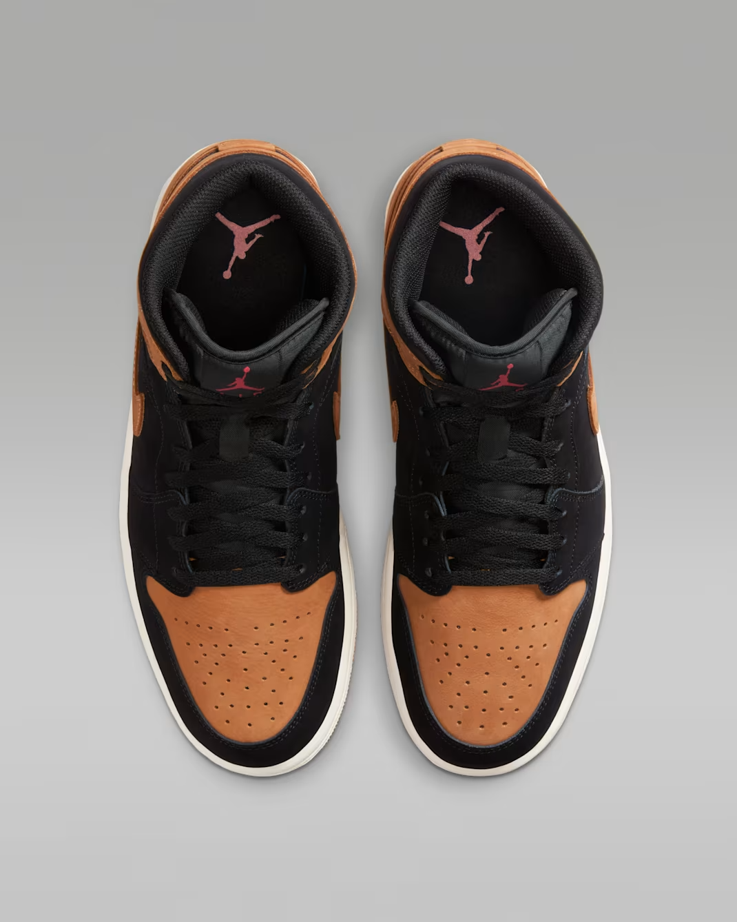 HV4091-002 Nike Air Jordan 1 Mid SE Black Varsity Red Sail Flax (Men's)