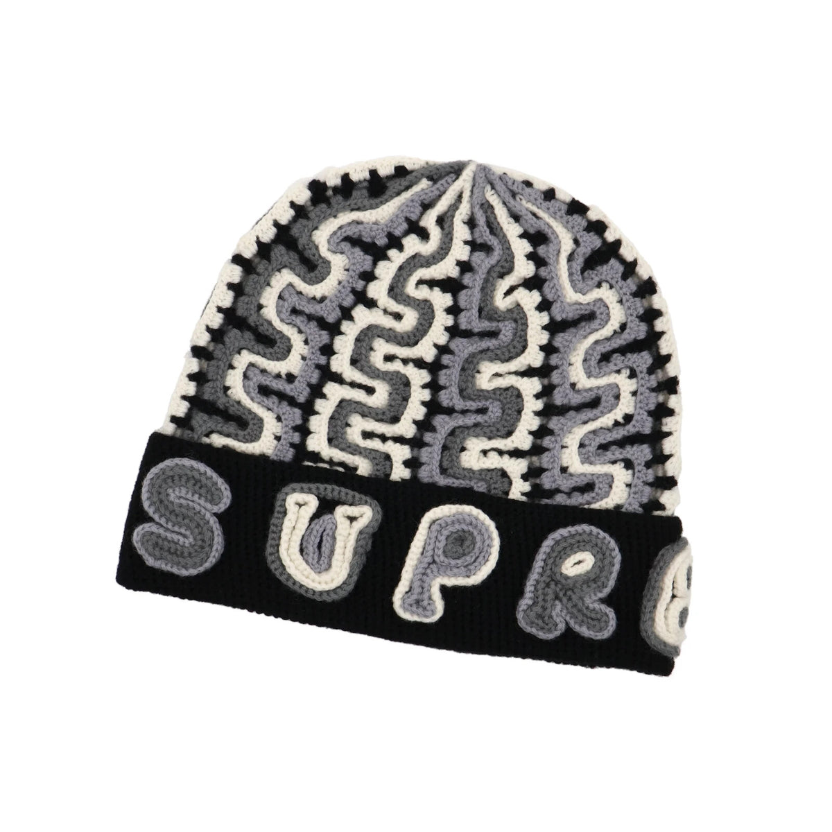 Supreme Yarn Applique Beanie Black
