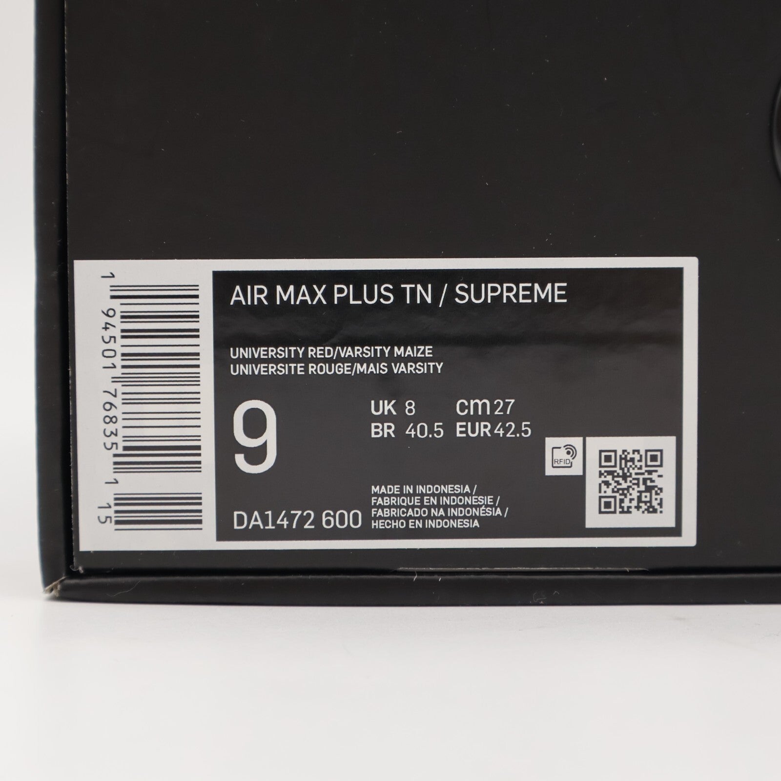 DA1472-600 Nike Air Max Plus TN Supreme University Red Black Fire Pink Maize