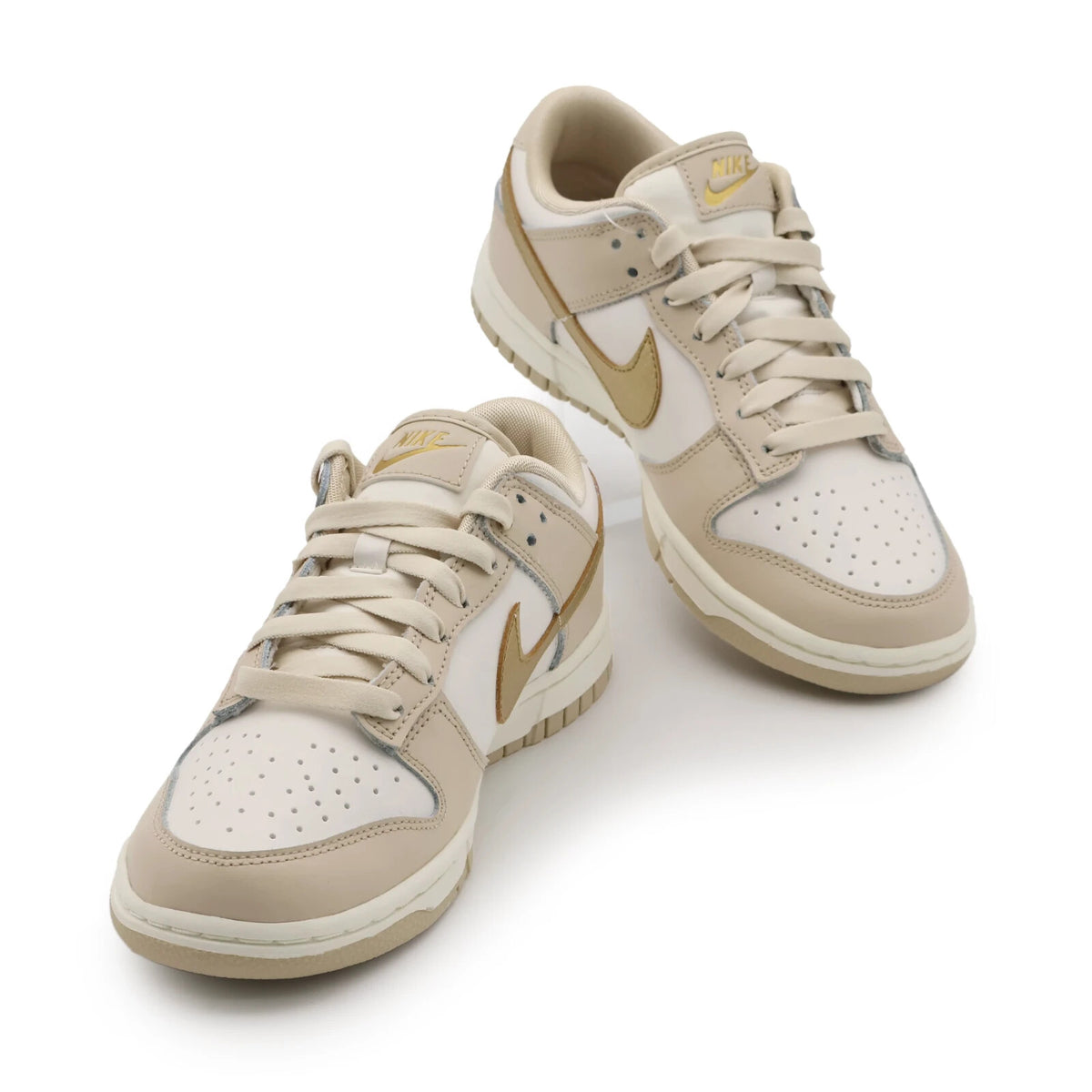 DX5930-001 Nike Dunk Low Phantom Metallic Gold Swoosh Sail Sanddrift (Women's)