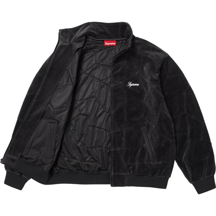 Supreme Patchwork Velour Track Jacket Black