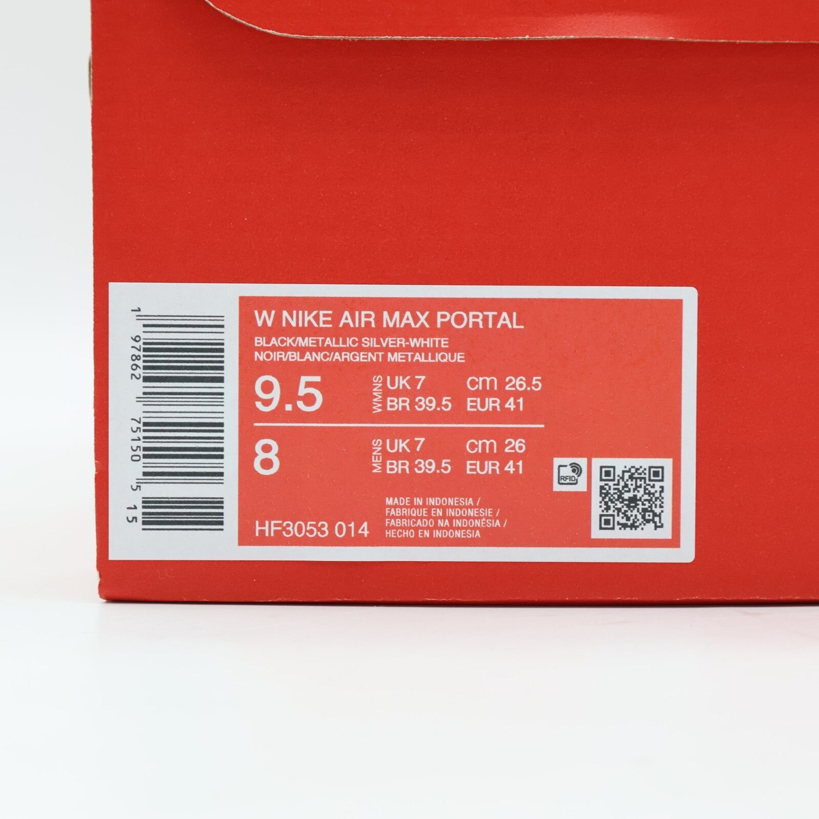 HF3053-014 Nike Air Max Portal Black White Metallic Silver (Women's)