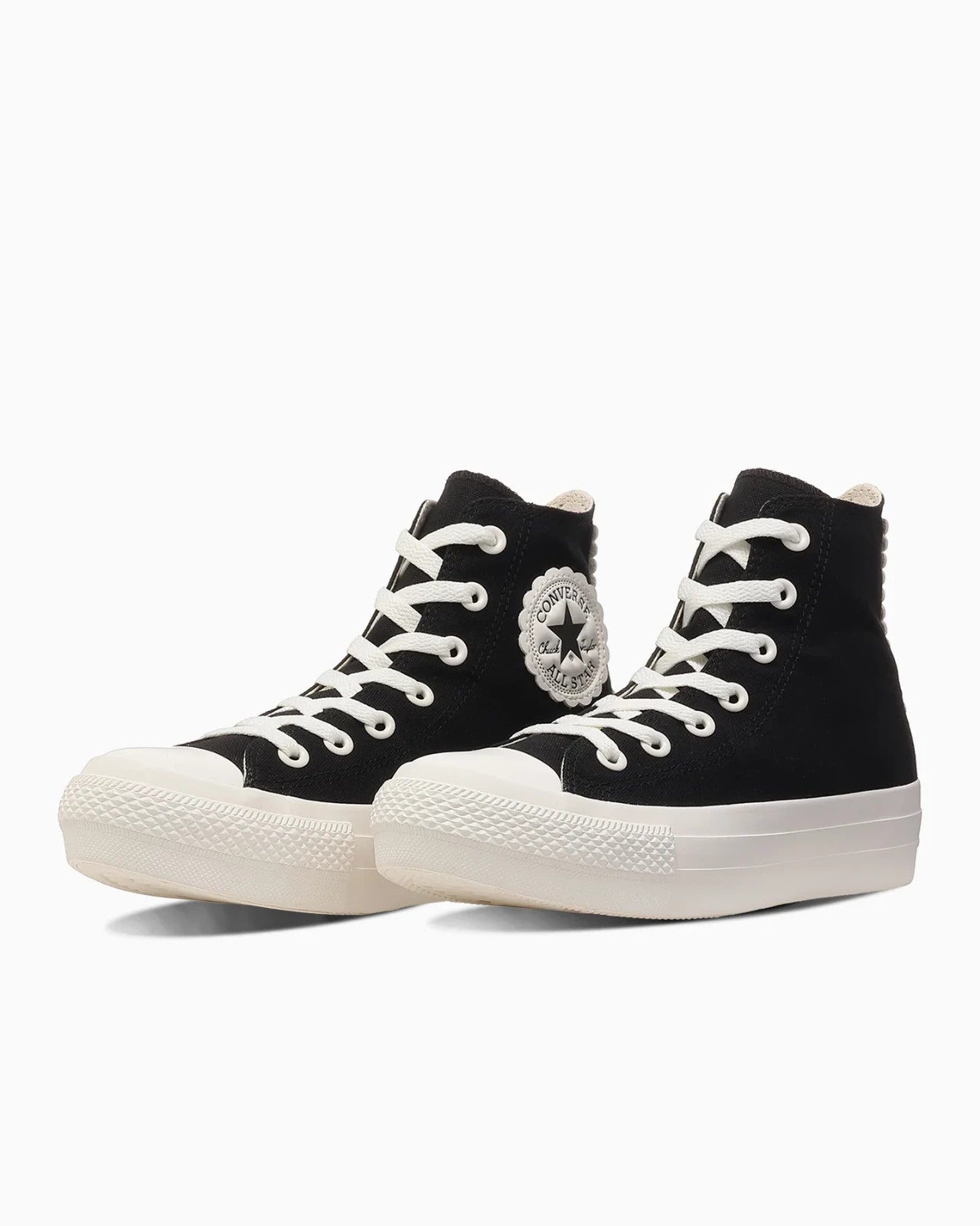 31318810 Converse Women's All Star PLTS Flowercut Hi "Black/White" (Women's)